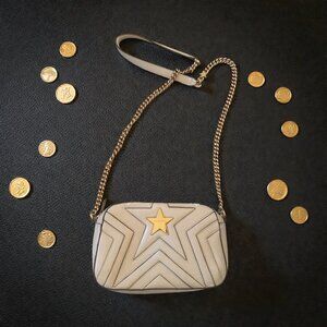 STELLA MCARTNEY Mini Star Beige Chain Crossbody Bag